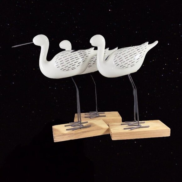3 Piece Lucier Beach Bird Figurine Set Wood Figurine Home Decor 9”T Decorative - Picture 4 of 8